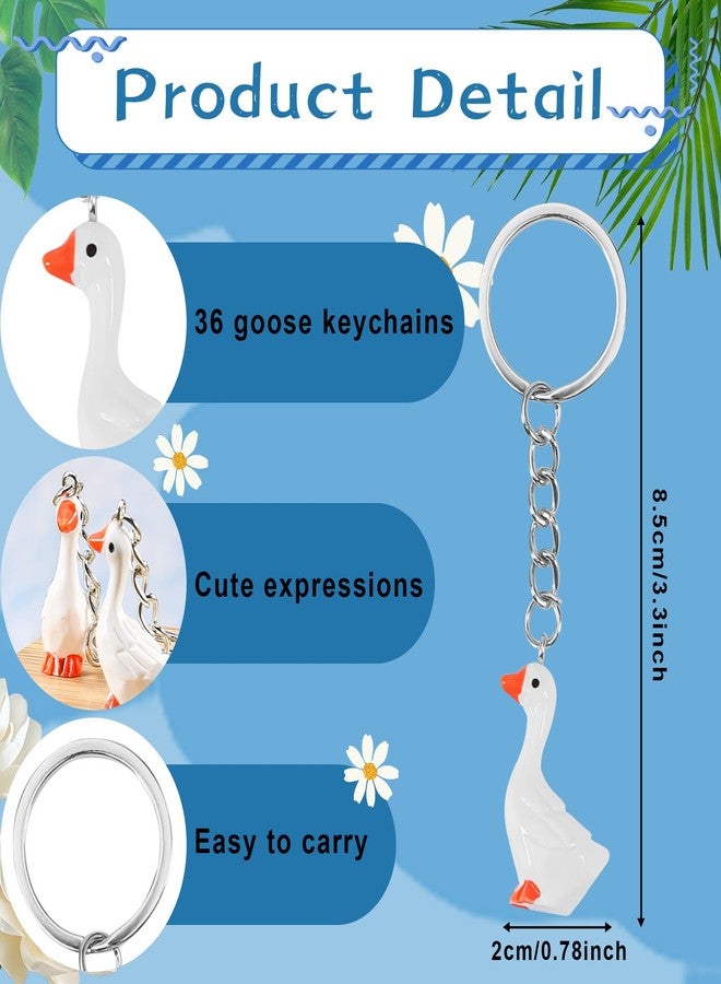 Ansberta 36 pcs Silly Goose Resin Keychain Silly Goose Party Favors for Birthday Gift Goose keychain Bulk Animal Accessories Gifts for Birthday Party - Image 3
